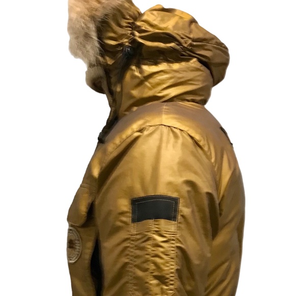 One of a Kind Gold Canada goose Parka by Margarita Voultsos - Picture 3 of 3